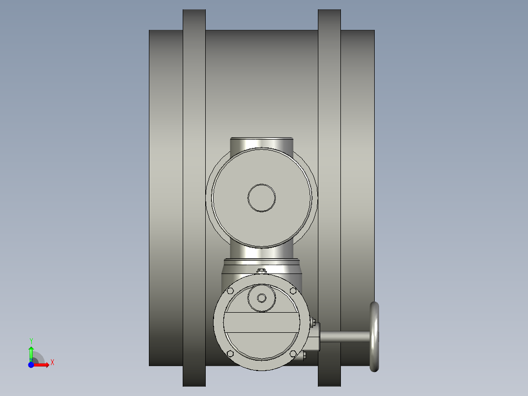 备份属于电动高温蝶阀YDDB600-1GW-Q-副本前视图