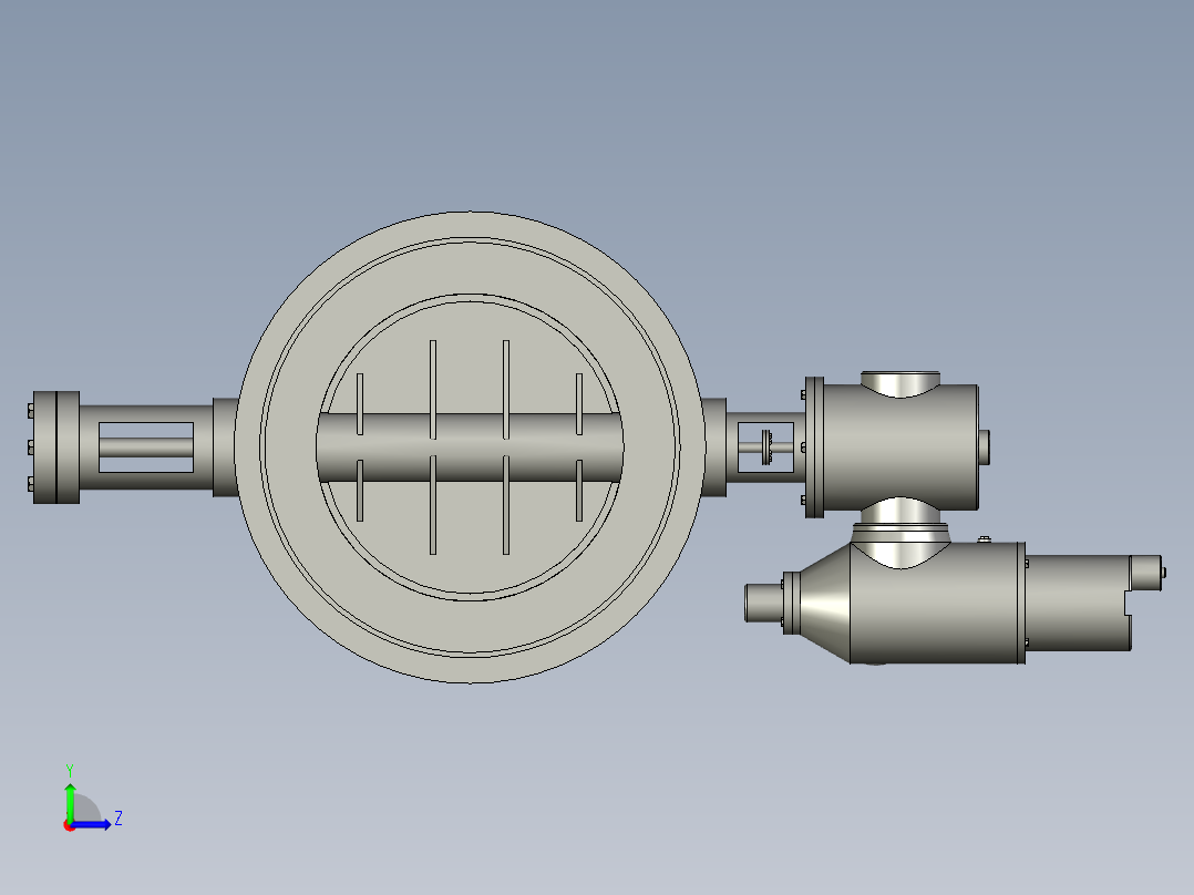 备份属于电动高温蝶阀YDDB600-1GW-Q-副本左视图