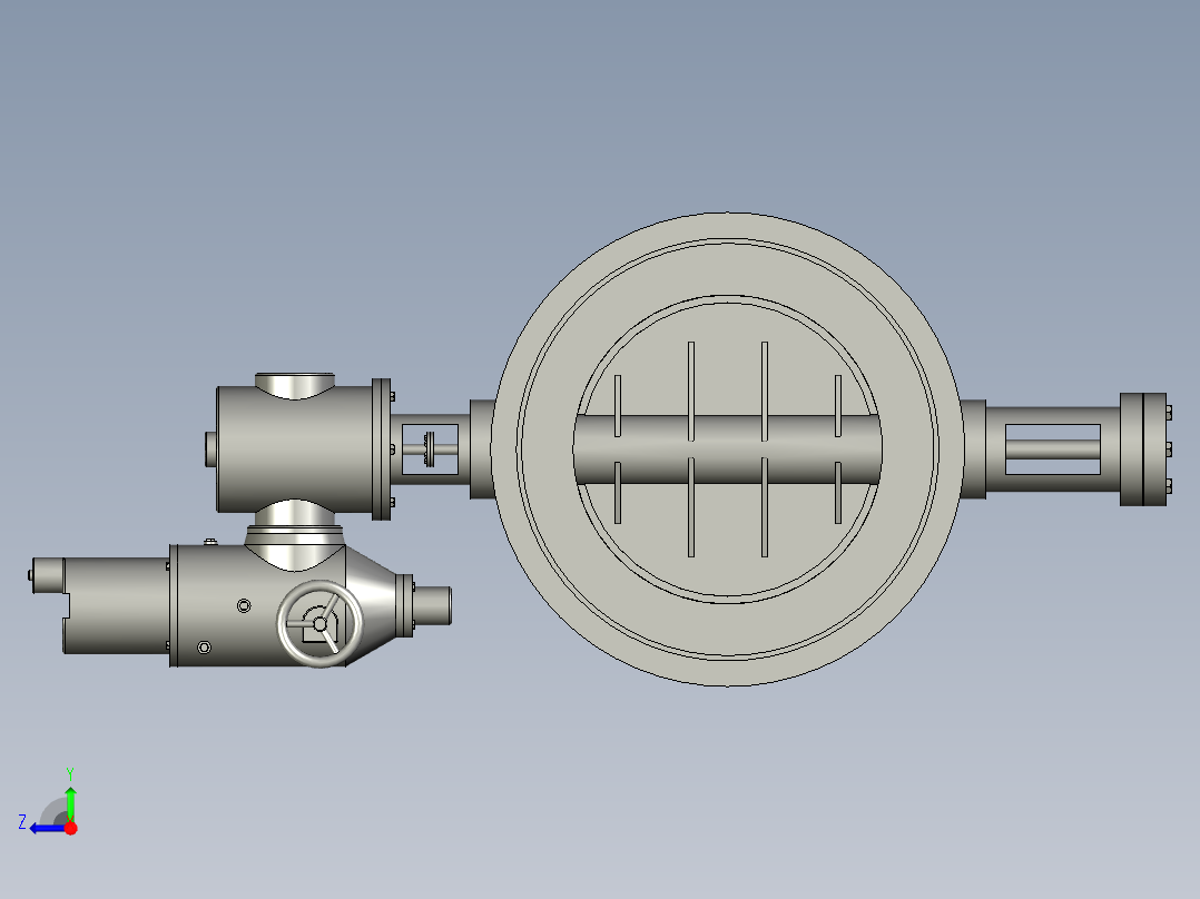 备份属于电动高温蝶阀YDDB600-1GW-Q-副本右视图