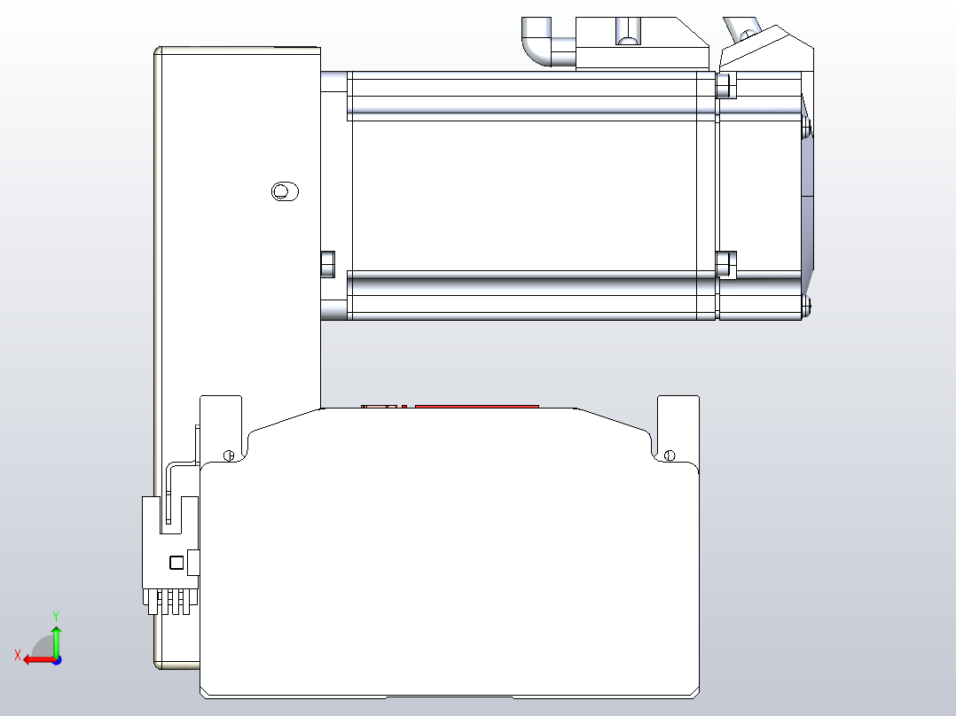 皮带直线轴半封闭可选导轨TPA-HNB-120D-110-L1850-RU-Y-P40-N3后视图