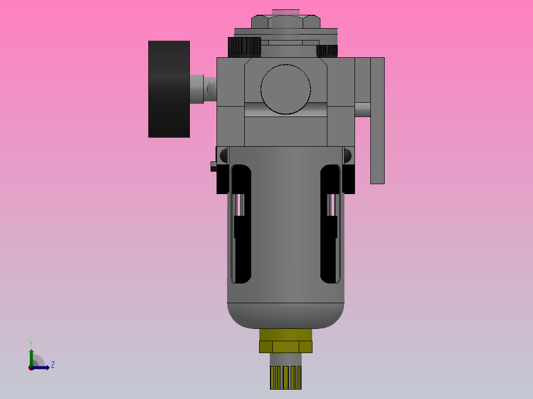 MAS2500~5000[MAS4000-06-标准]三联件，气源过滤器，空气调理组合后视图