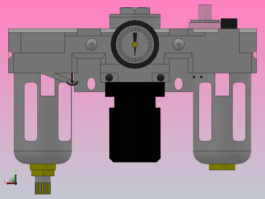 MAS2500~5000[MAS4000-06-标准]三联件，气源过滤器，空气调理组合右视图