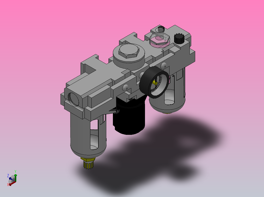 MAS2500~5000[MAS4000-06-标准]三联件，气源过滤器，空气调理组合正等轴测图