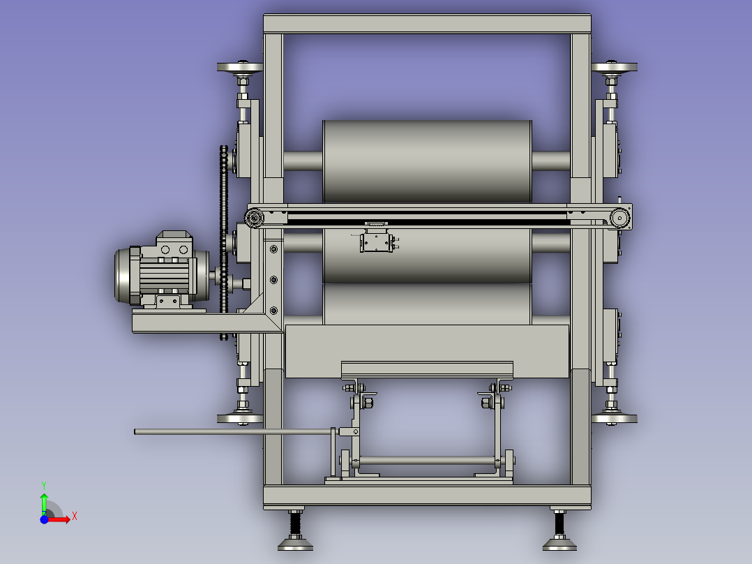 带硅胶滚轮贴膜装置前视图