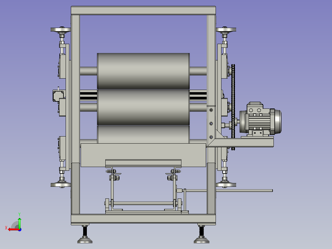 带硅胶滚轮贴膜装置后视图