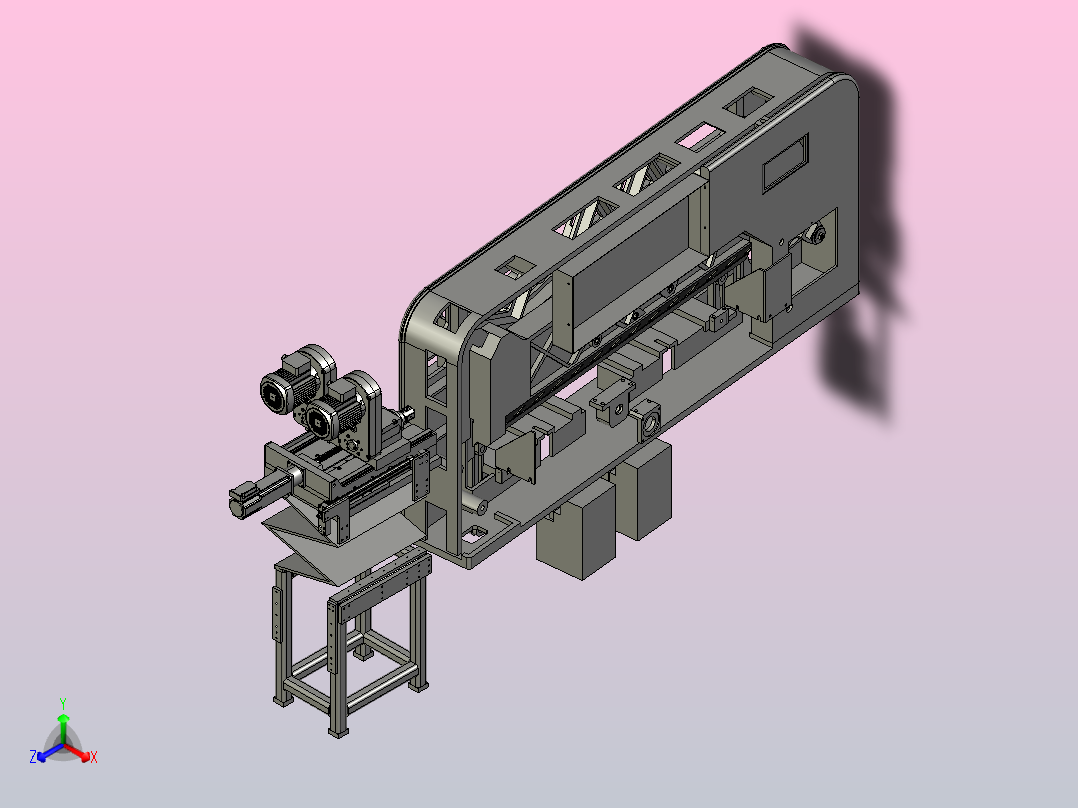 大型自动锁螺丝机正等轴测图