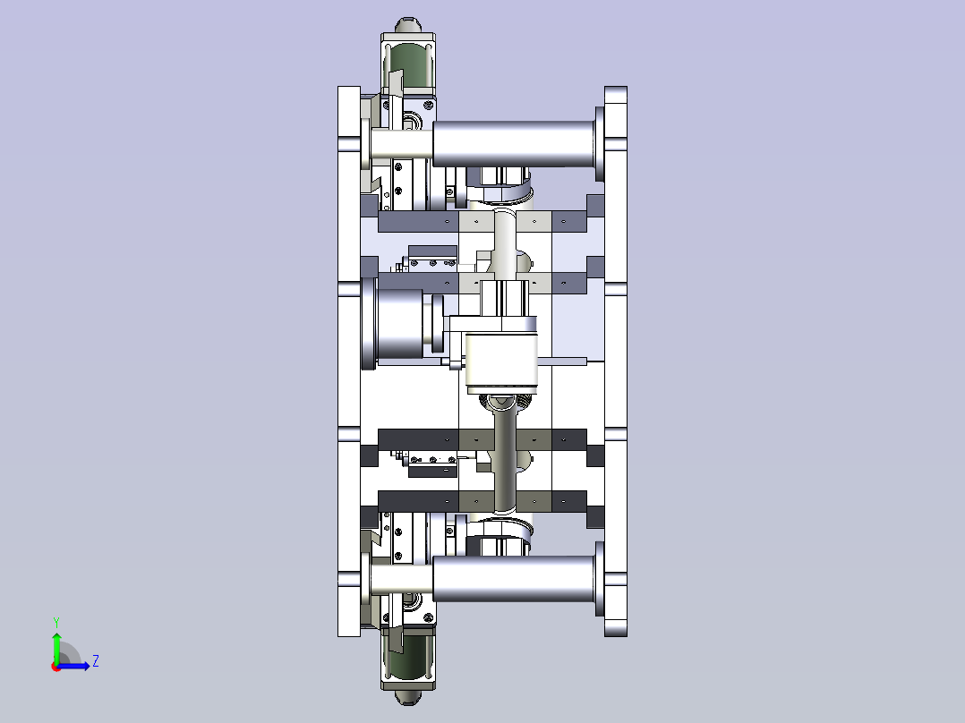 一款重型车V型推力杆热压夹具模型左视图