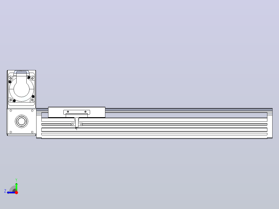 皮带直线轴半封闭可选导轨TPA-HNB-120D-110-L300-LU-C-P40-N3右视图