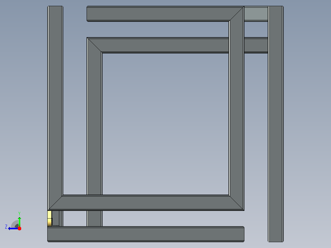 3D桌架右视图