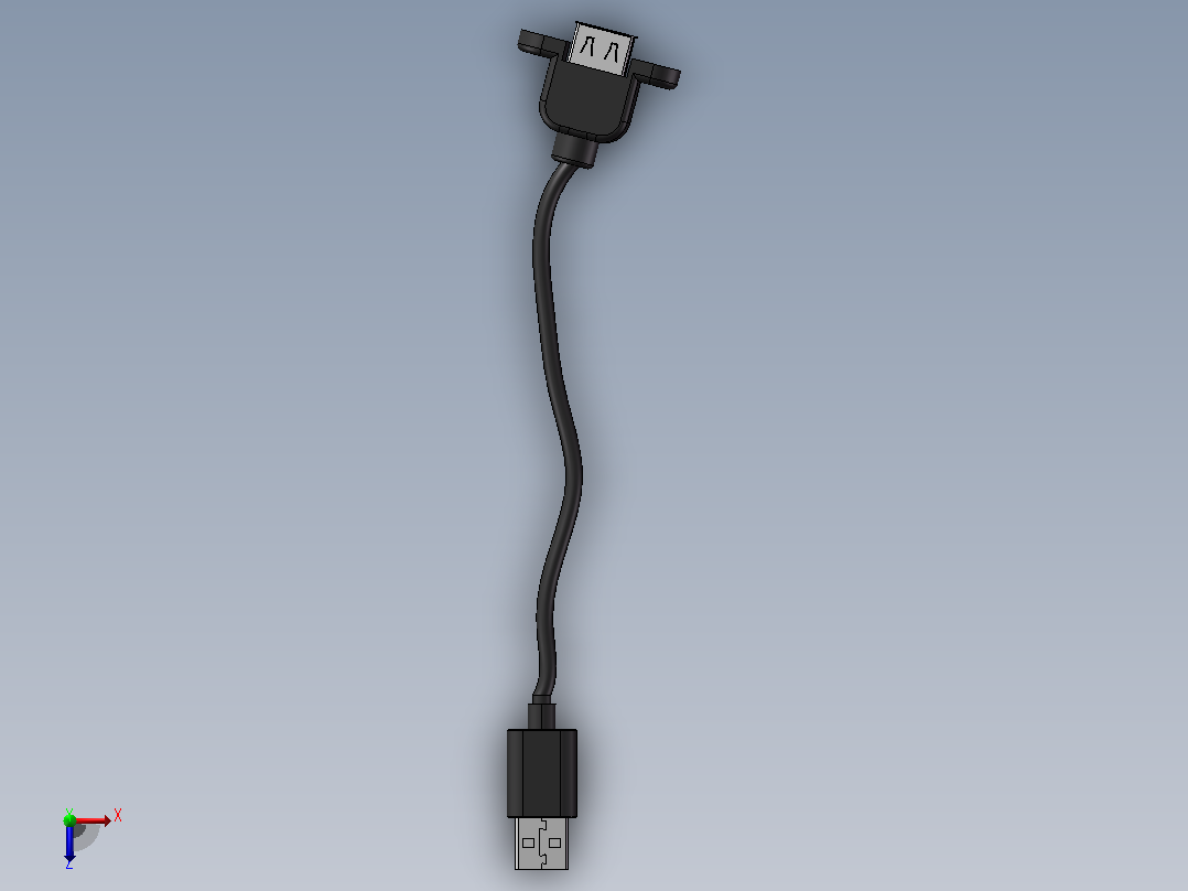 USB延长线俯视图