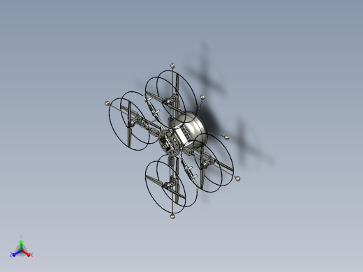 X650八轴飞行器结构3D图纸 STP格式正等轴测缩略图