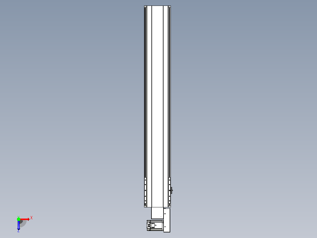皮带直线轴半封闭可选导轨TPA-HNB-202D-140-L1200-MR-Y-P75-N3俯视图