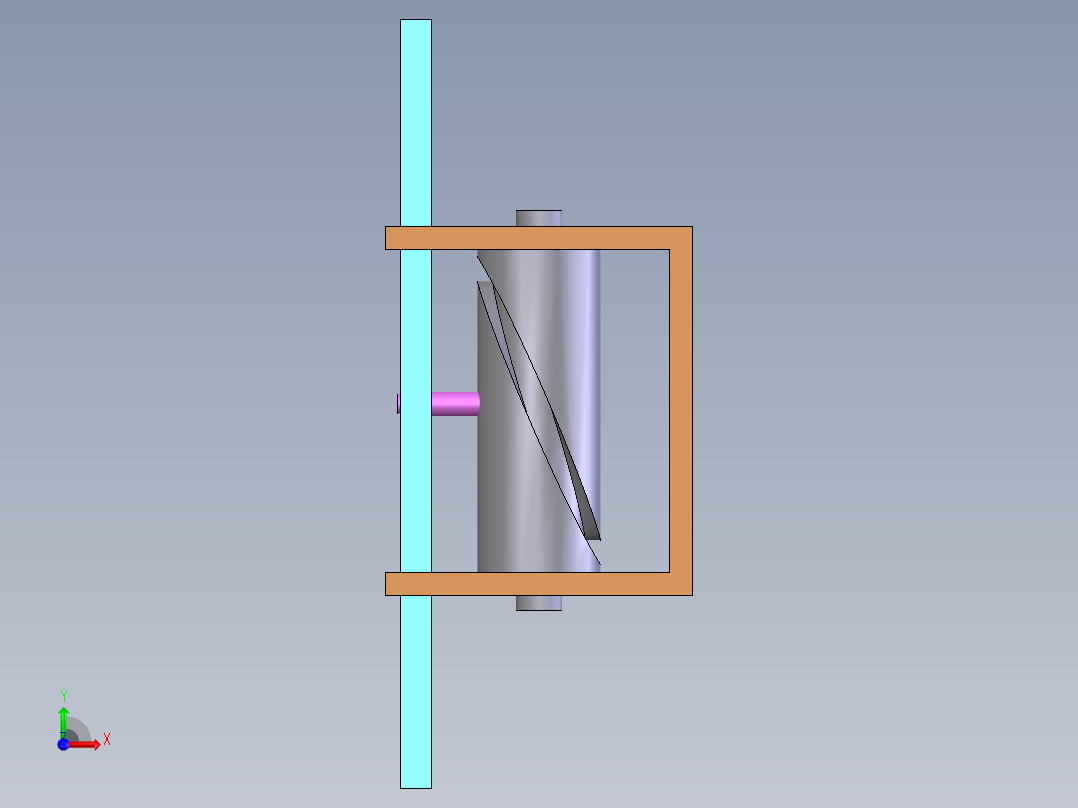163disk.com_圆柱凸轮机构前视图