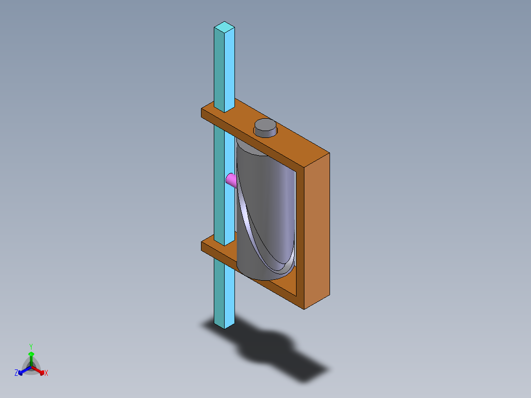163disk.com_圆柱凸轮机构正等轴测图