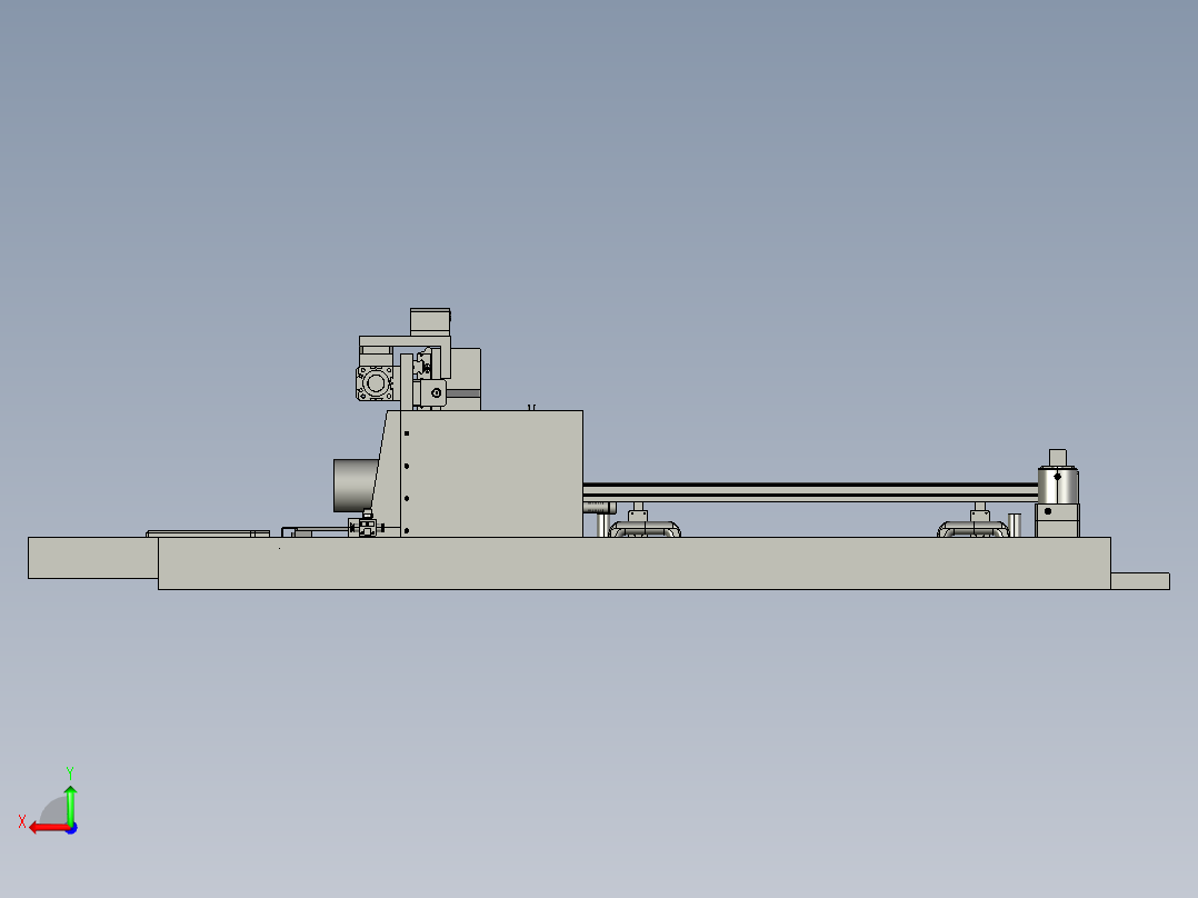 雕刻机技改加装机头3D模型后视图