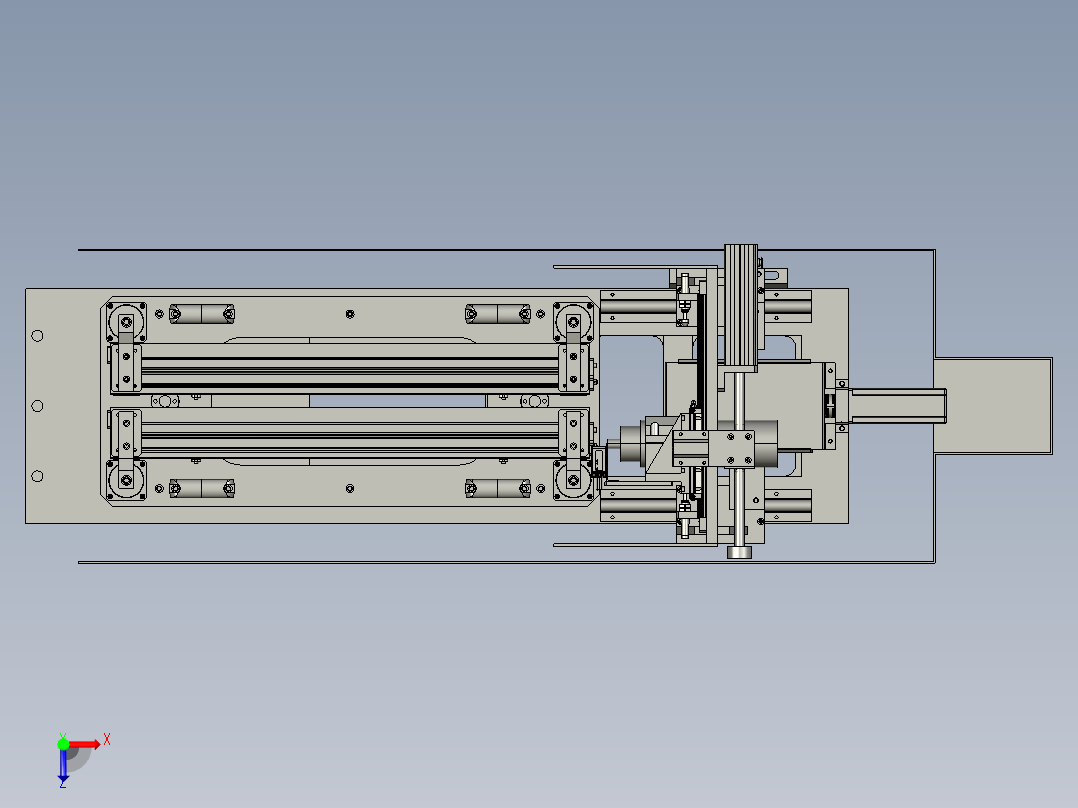雕刻机技改加装机头3D模型俯视图