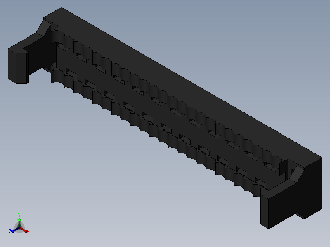FDC-24 ( DS1018-2.54-24L )正等轴测图