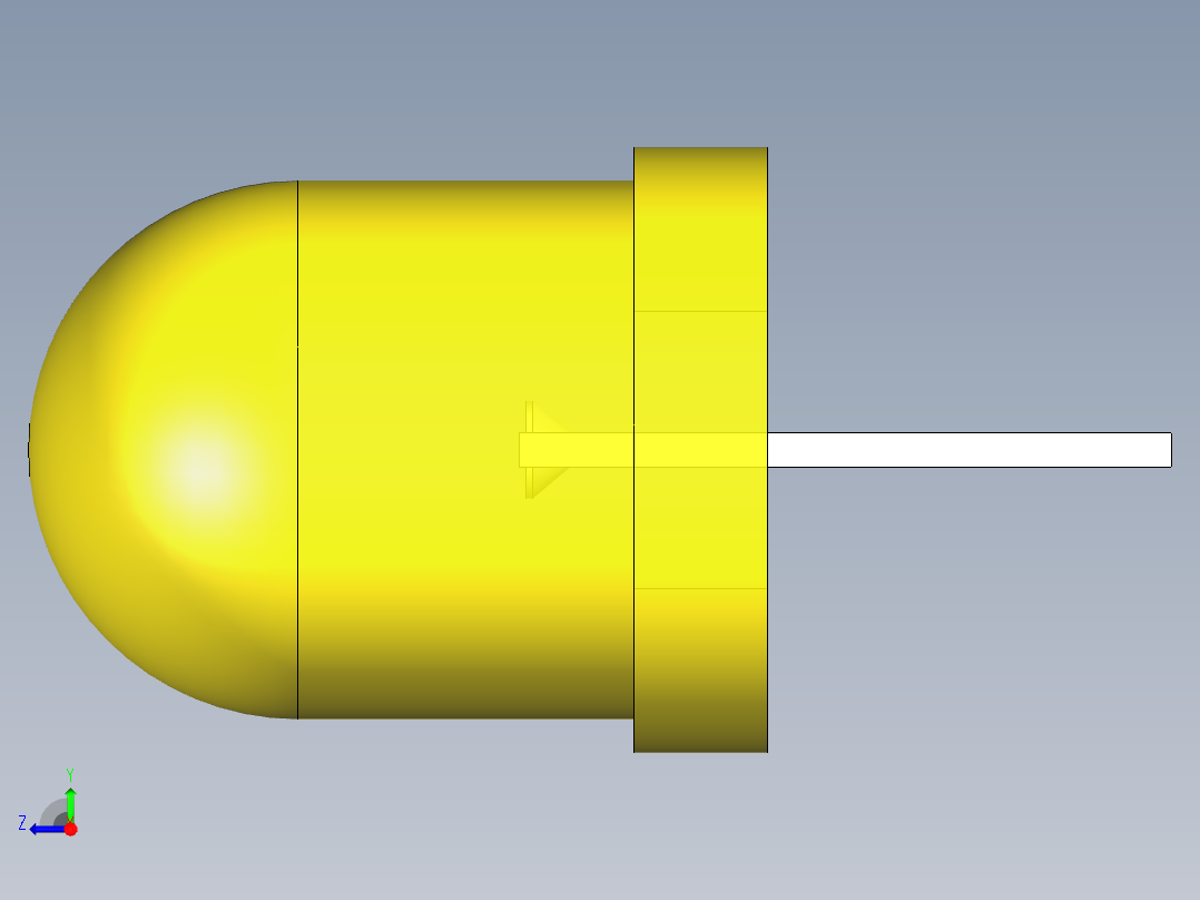 LED_Round_Yellow_D8.0mm右视图