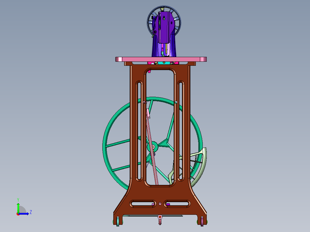 老式裁缝衣车缝纫机左视图