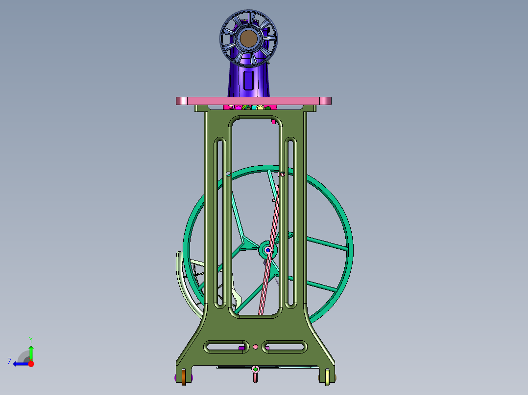 老式裁缝衣车缝纫机右视图