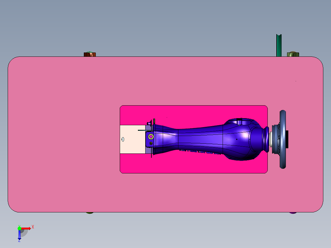 老式裁缝衣车缝纫机俯视图