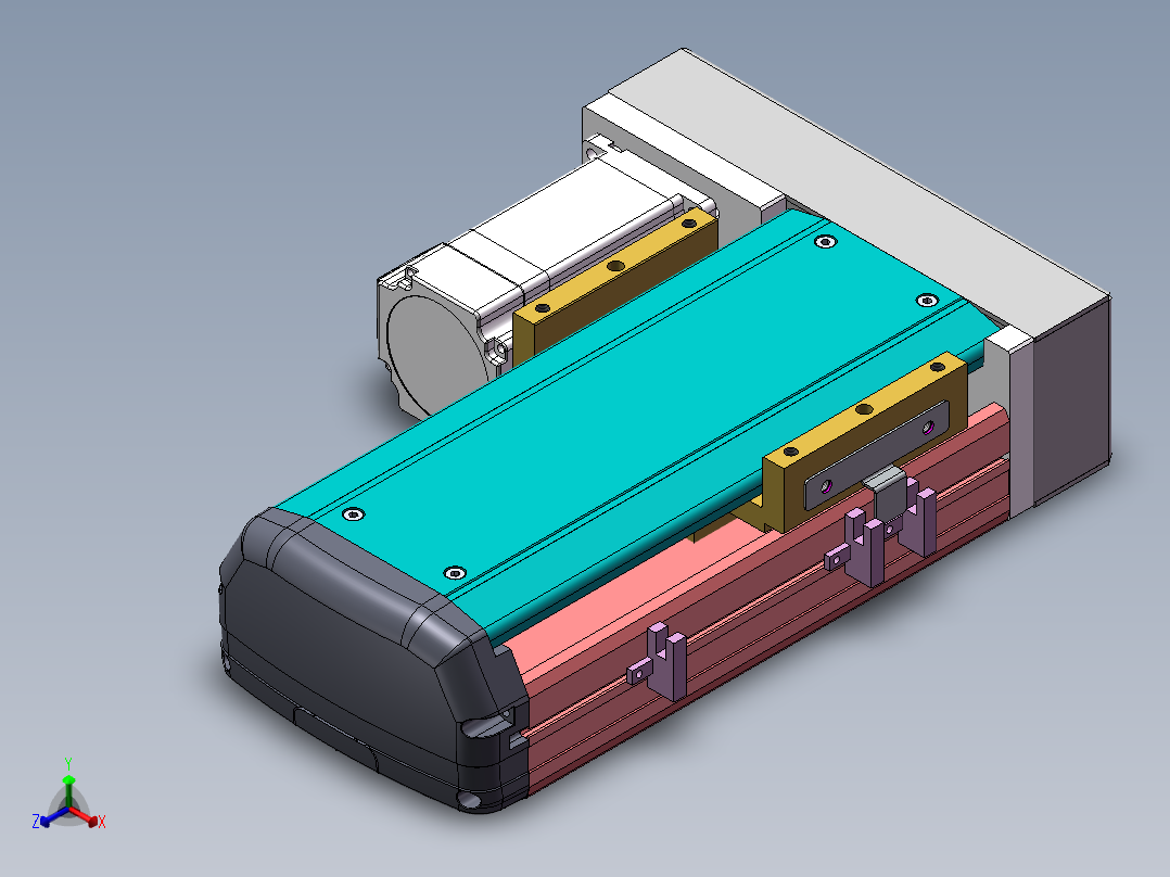 MTH丝杆半封闭模组MTH13-BL-60正等轴测图