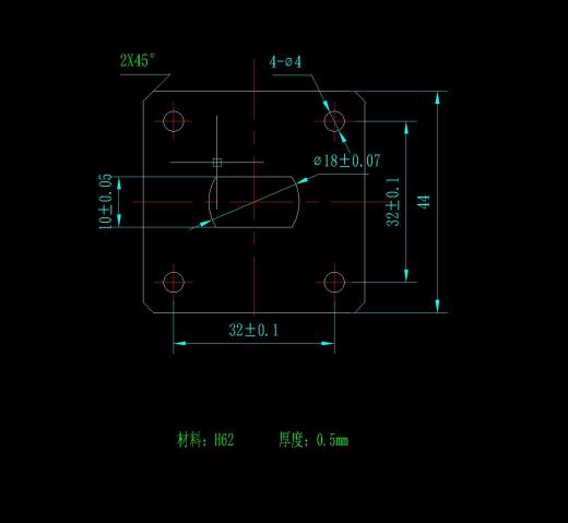 JB074-方形垫片落料冲孔复合冲压模具设计谐振窗参考设计缩略图