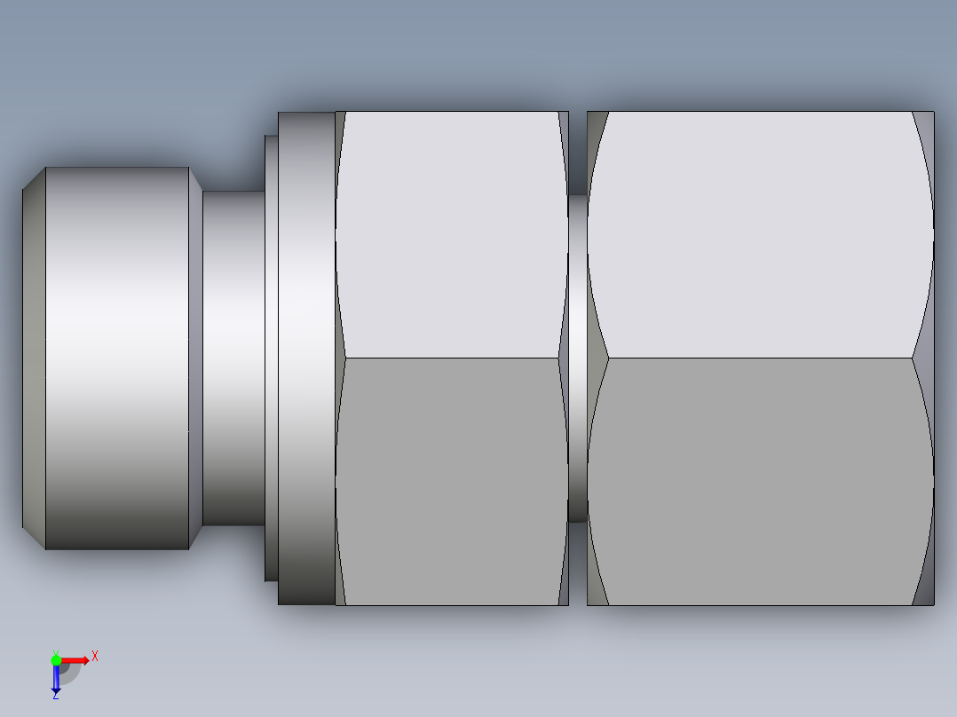卡套式工业通用硬管接头EO_Swivel_connector_EGE14SREDCF俯视图