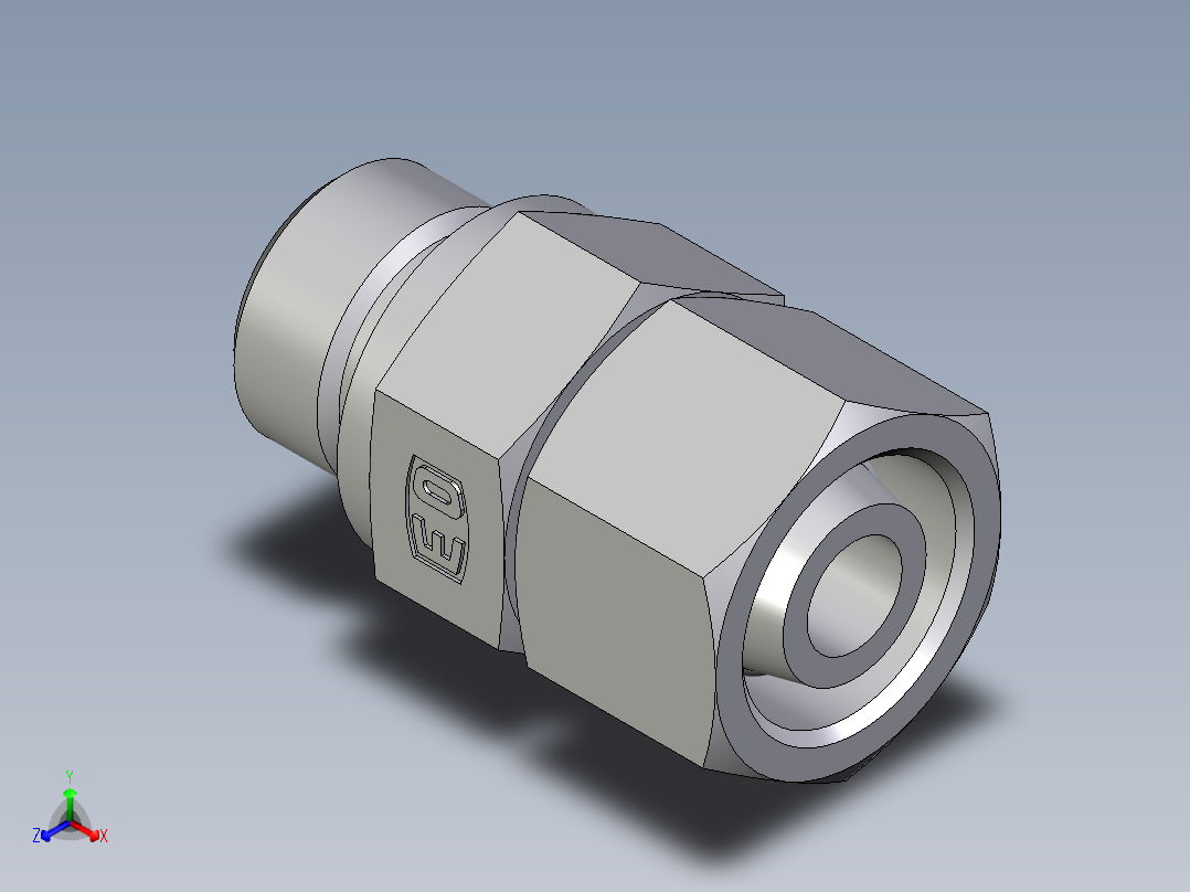 卡套式工业通用硬管接头EO_Swivel_connector_EGE14SREDCF正等轴测图