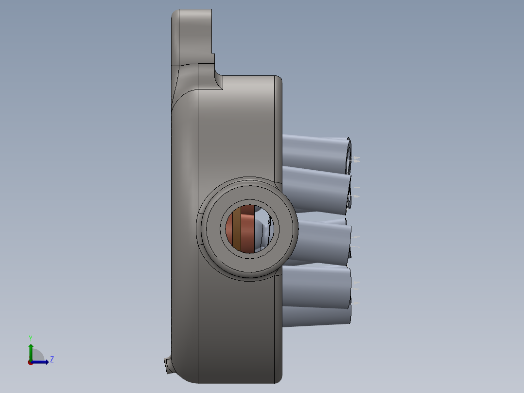 斜盘柱塞泵左视图