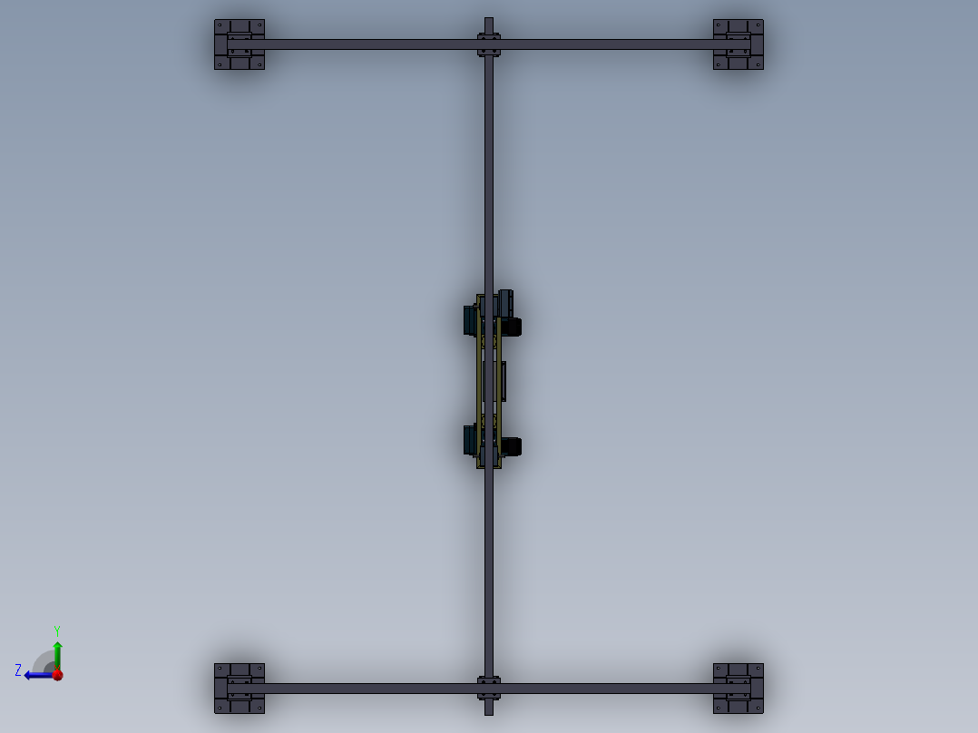 电动行走双钩葫芦含三维+CAD右视图