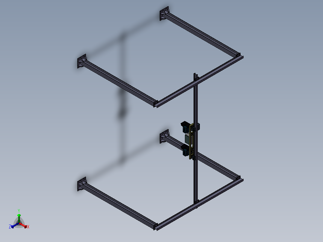 电动行走双钩葫芦含三维+CAD正等轴测图