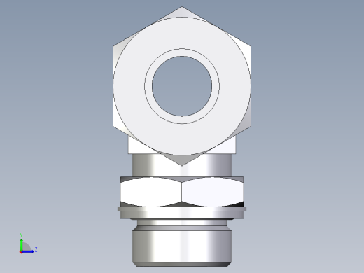 卡套式工业通用硬管接头EO_Adjustable_locknut_branch_tee_TEE25ZSMCF左视缩略图