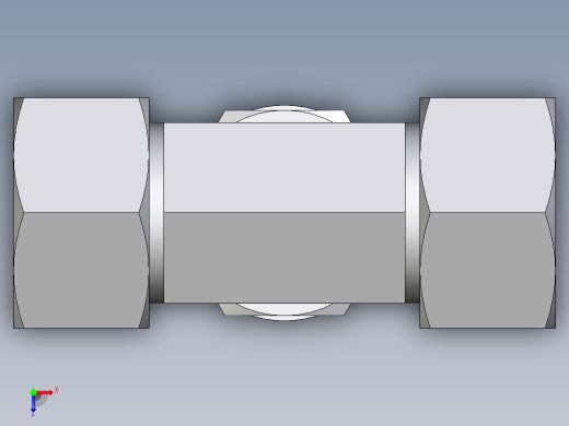 卡套式工业通用硬管接头EO_Adjustable_locknut_branch_tee_TEE25ZSMCF俯视缩略图