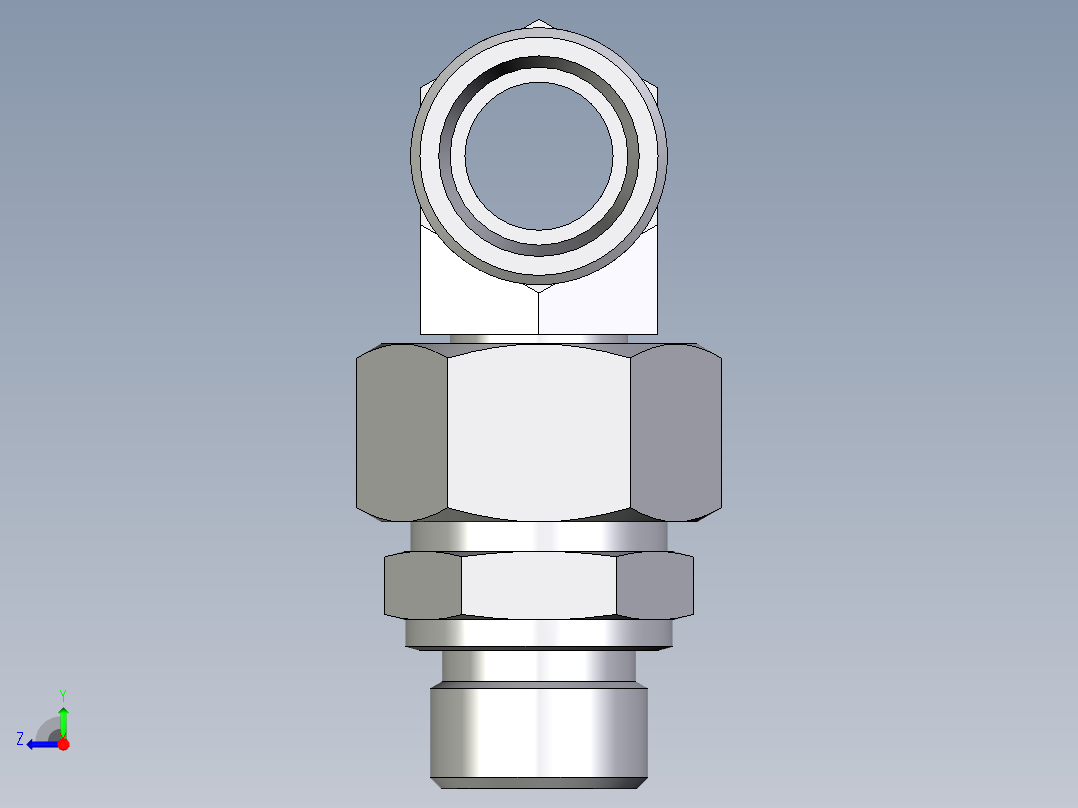 卡套式工业通用硬管接头EO_Assembled_adjustable_standpipe_branch_tee_EVT18LMOMD71右视图