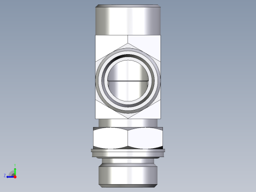 卡套式工业通用硬管接头EO_Adjustable_locknut_run_tee_LEE22LM27x2OMDCF右视缩略图