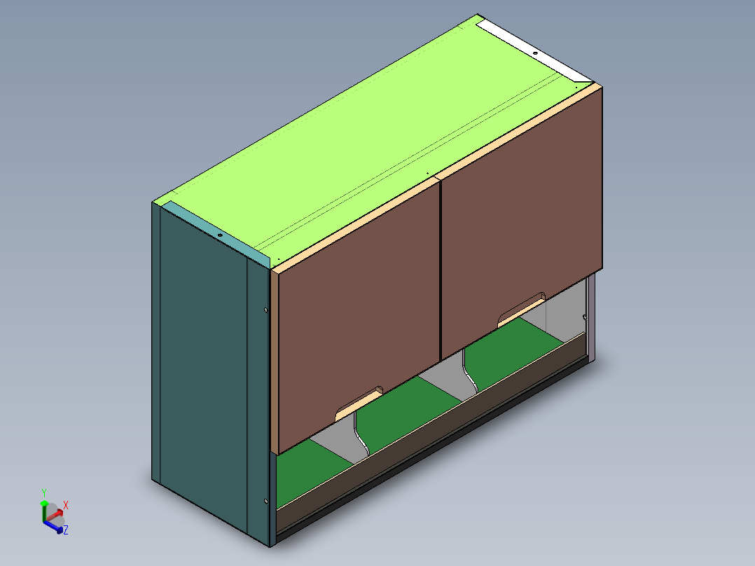 先进先出吊柜正等轴测图