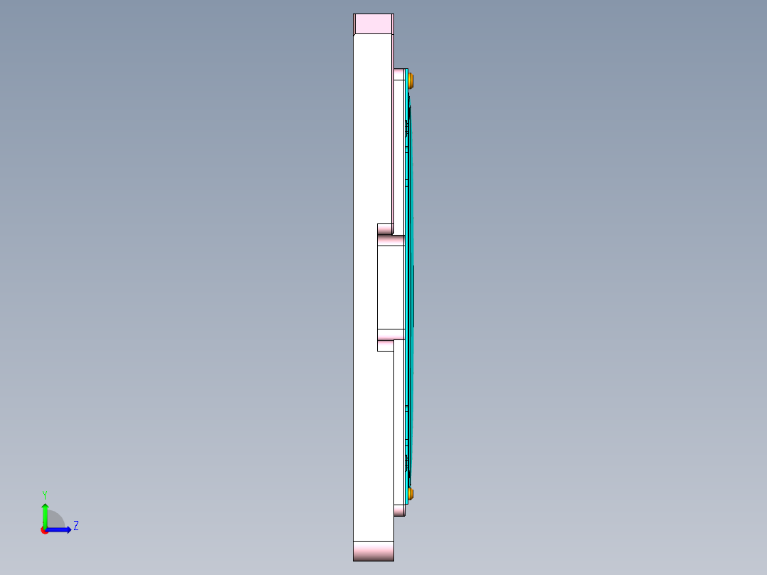 ZAZ00-A-笔记本CNC工装夹具三维模型CNCDAMO左视图