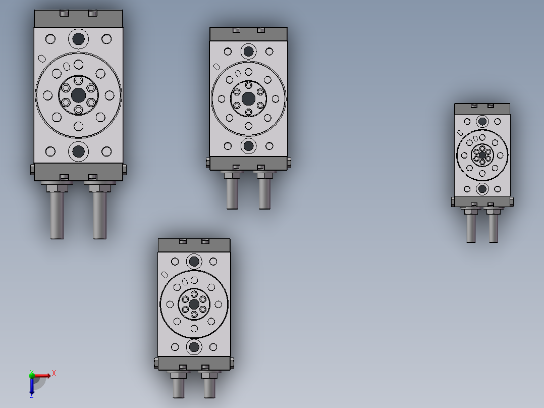 摆台气缸 MSQ(φ10-50)系列俯视图