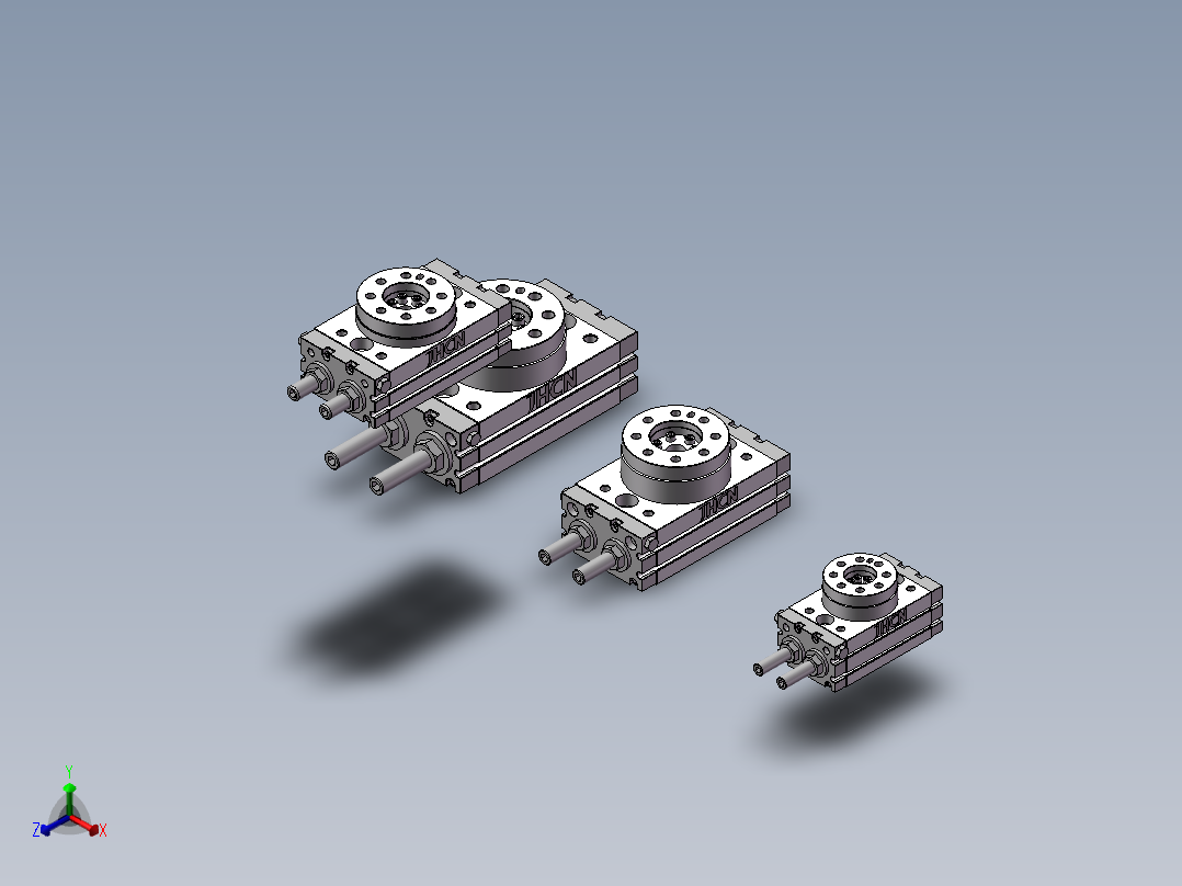 摆台气缸 MSQ(φ10-50)系列正等轴测图