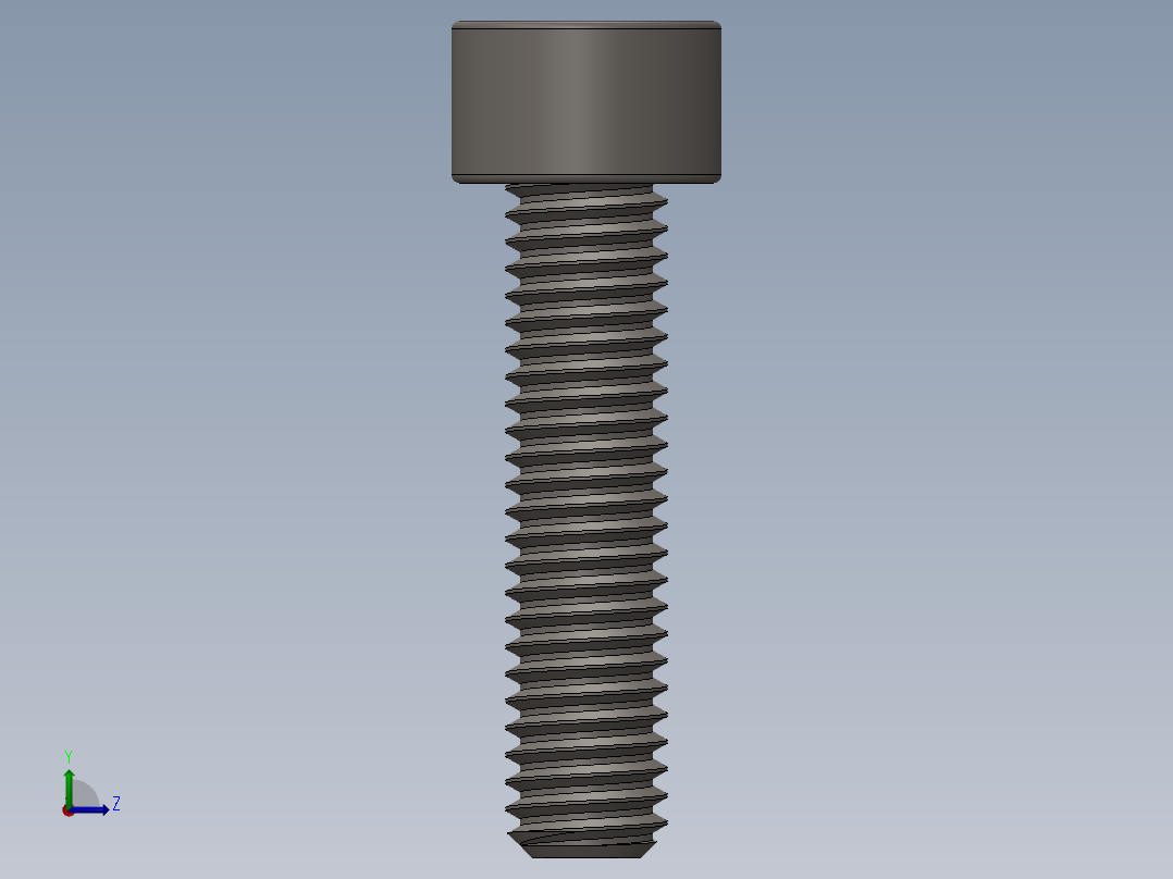 Screw_DIN_912_M6x25F_A2.SLDPRT公制内六角螺钉左视图