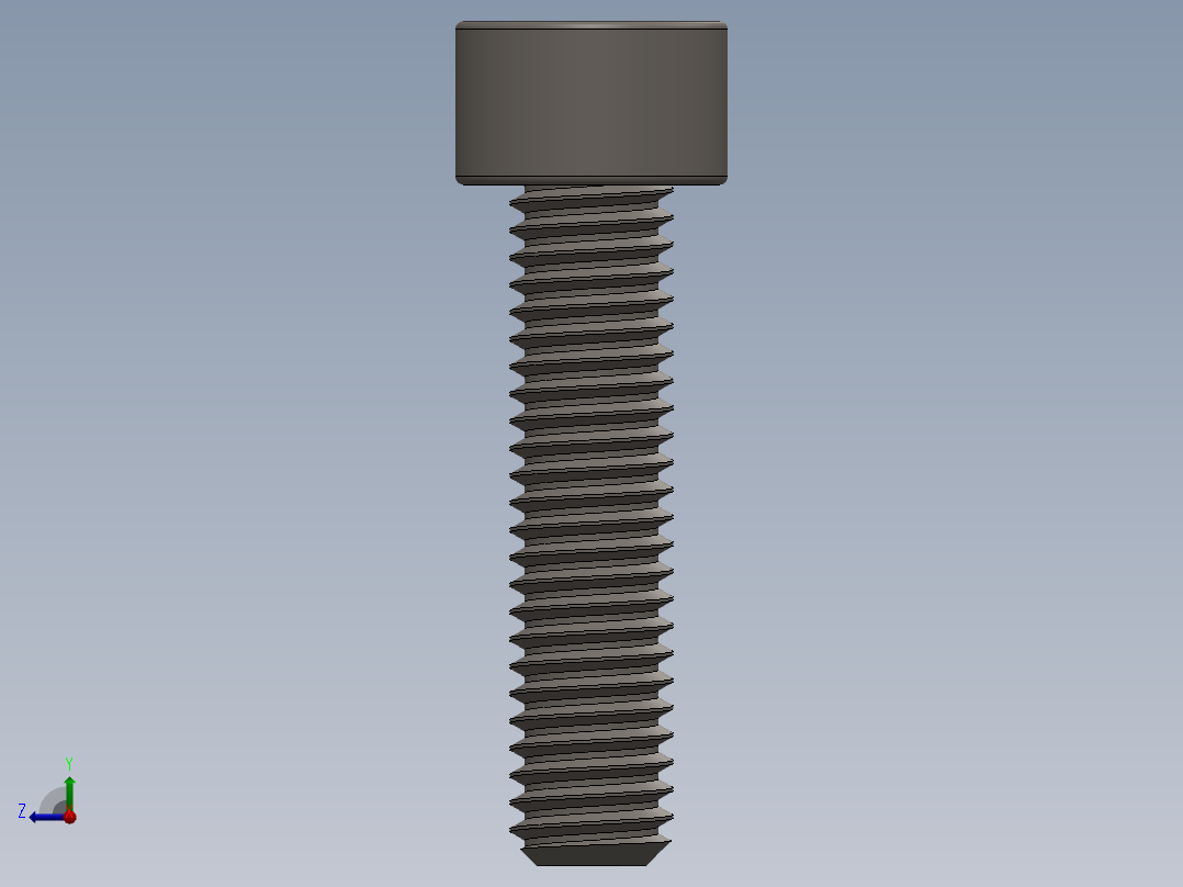 Screw_DIN_912_M6x25F_A2.SLDPRT公制内六角螺钉右视图