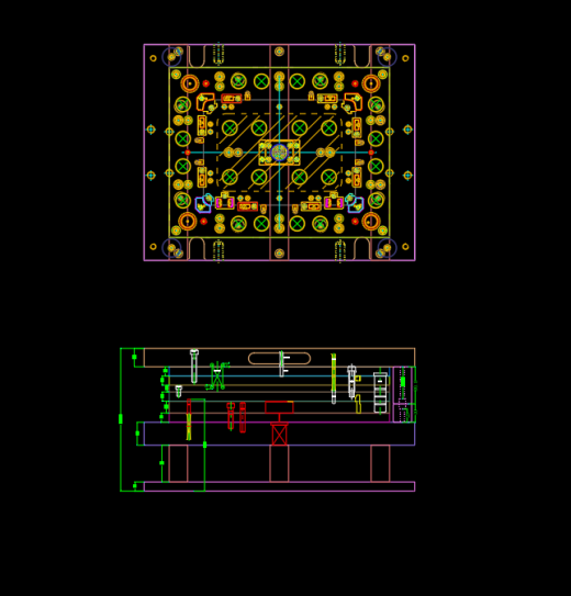 3C类电脑外壳切角冲孔模具设计图缩略图