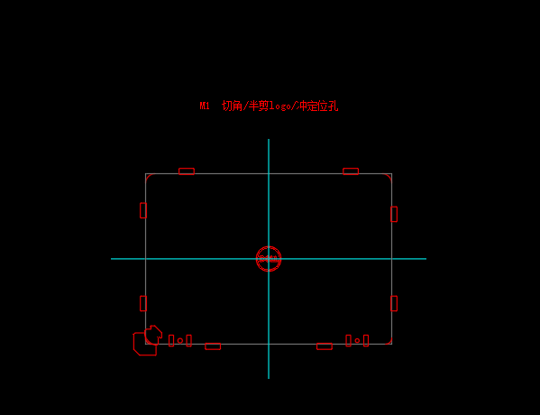 3C类电脑外壳切角冲孔模具设计图