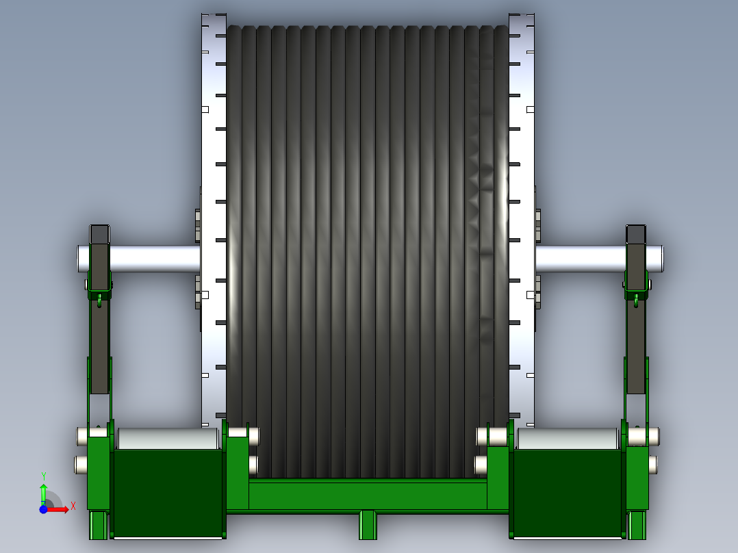 B2004236-卷轴滚轮电缆卷筒放松架前视图