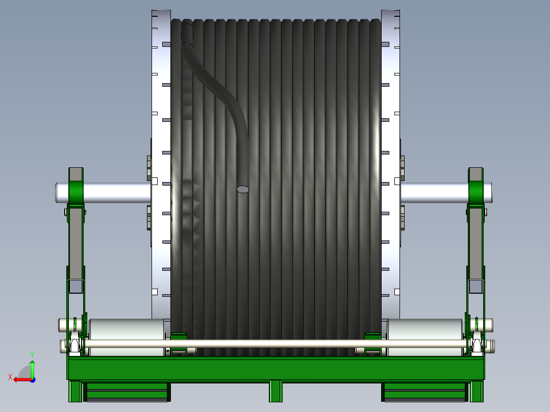 B2004236-卷轴滚轮电缆卷筒放松架后视图