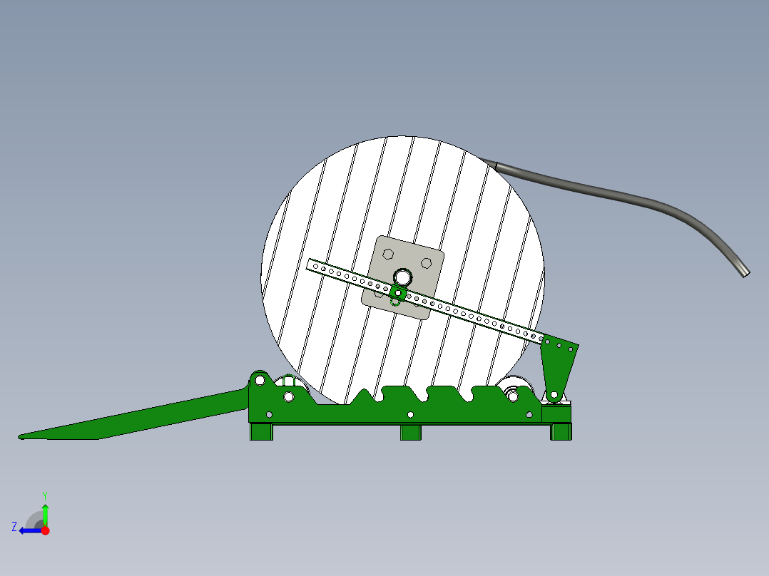 B2004236-卷轴滚轮电缆卷筒放松架右视图