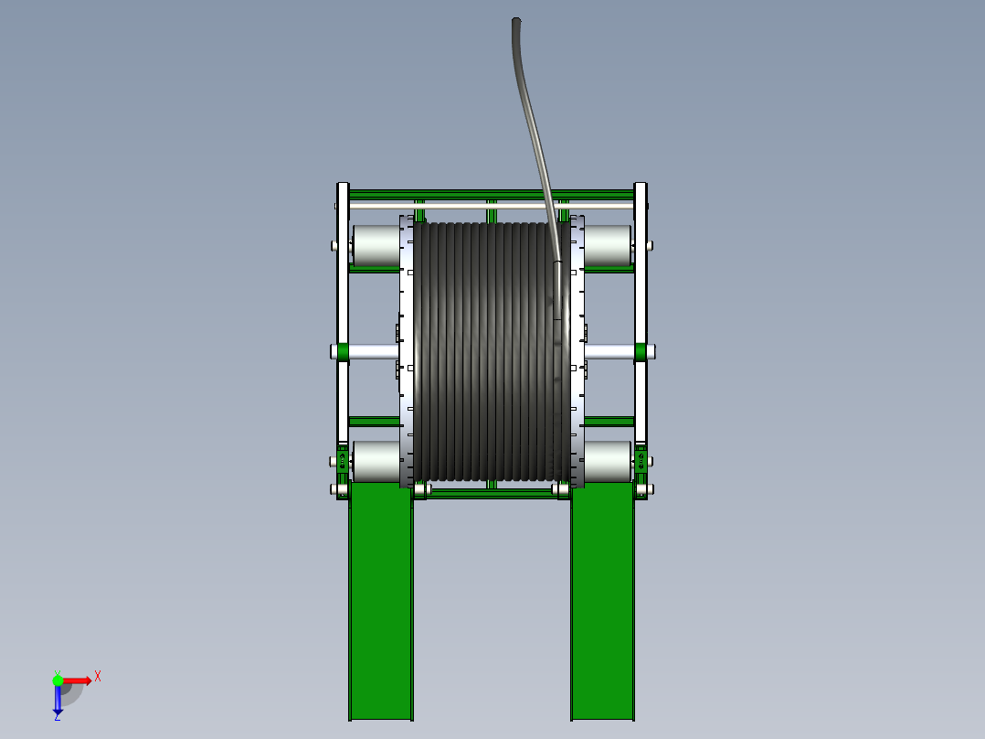 B2004236-卷轴滚轮电缆卷筒放松架俯视图