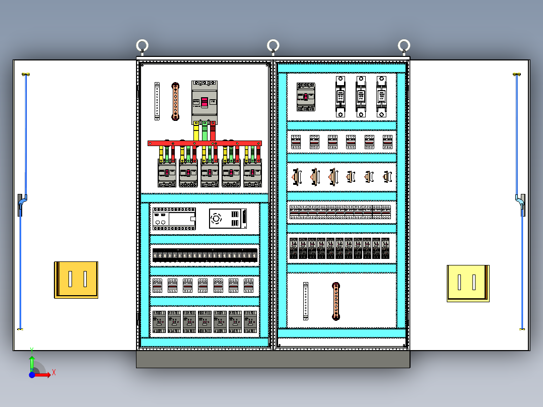 双柜组装630Aplc直流接触器控制柜 56307前视图