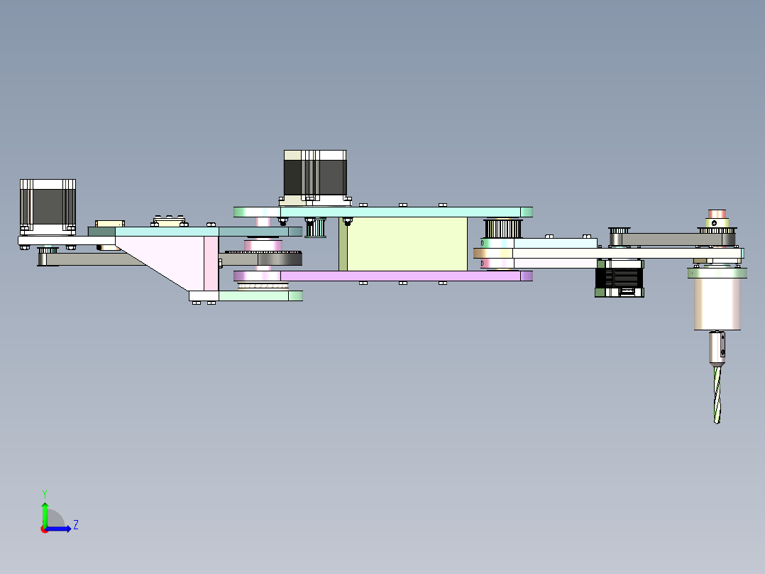 PCB 板精密钻孔机械臂左视图